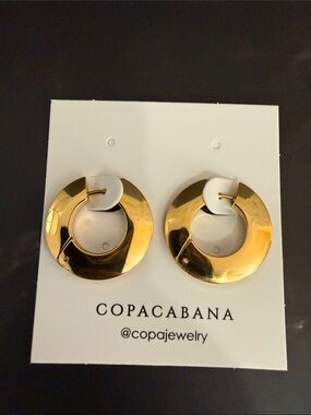 Copacabana Jewelry Gold Disc Hoop Earrings